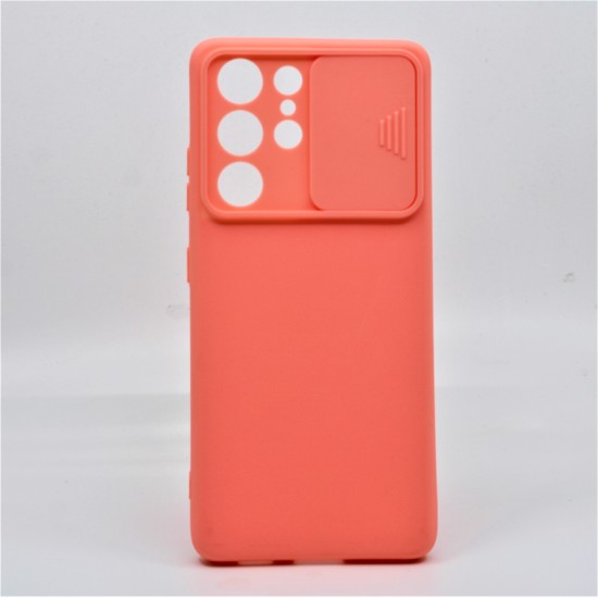 SILICONE COVER WITH CAMERA SHIELD FOR SAMSUNG GALAXY S21 PLUS ULTRA PINK